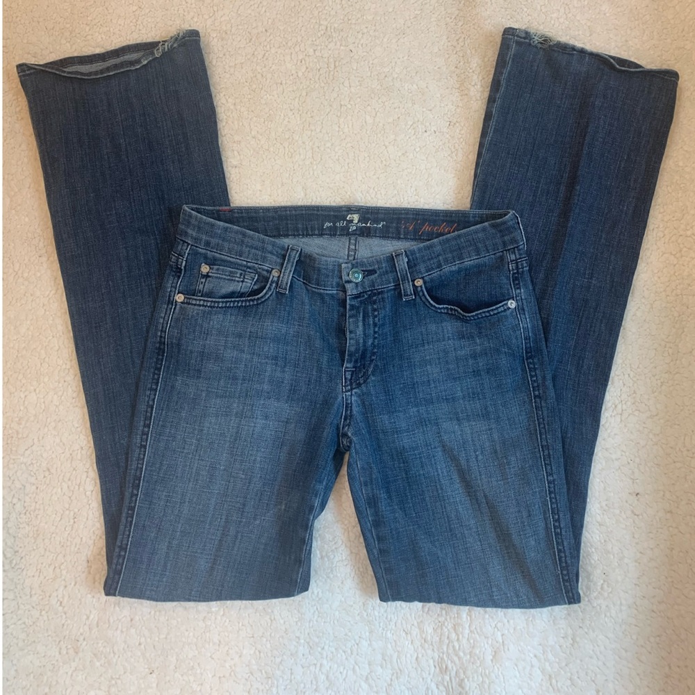 7 for all mankind “A” pocket wide leg jeans sz 28